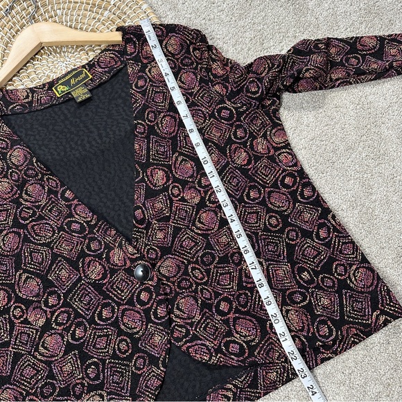 Mirasol Women’s Stretchy Knit Top Cardigan Long Sleeve V-Neck Multicolor Boho M - Picture 9 of 9